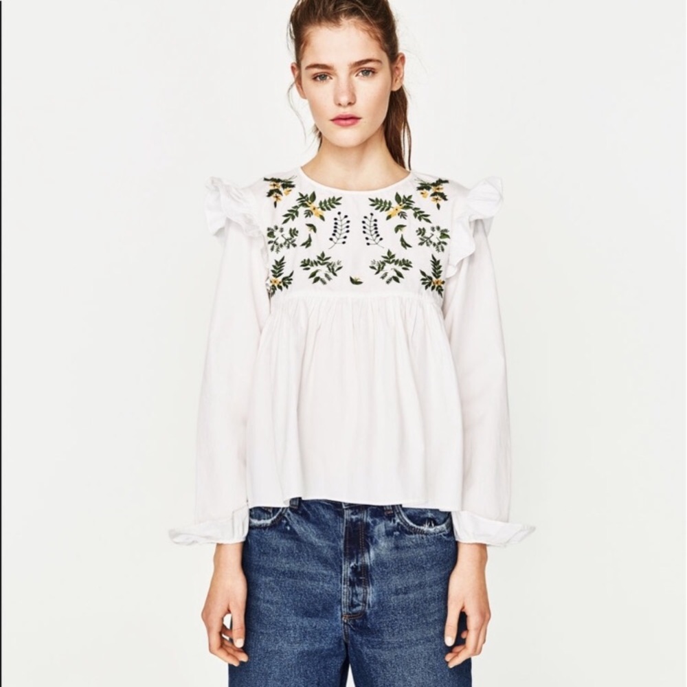 ZARA Embroidered Top